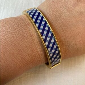 Talbots‎ Plaid Design Hinged Bangle Bracelet Preppy